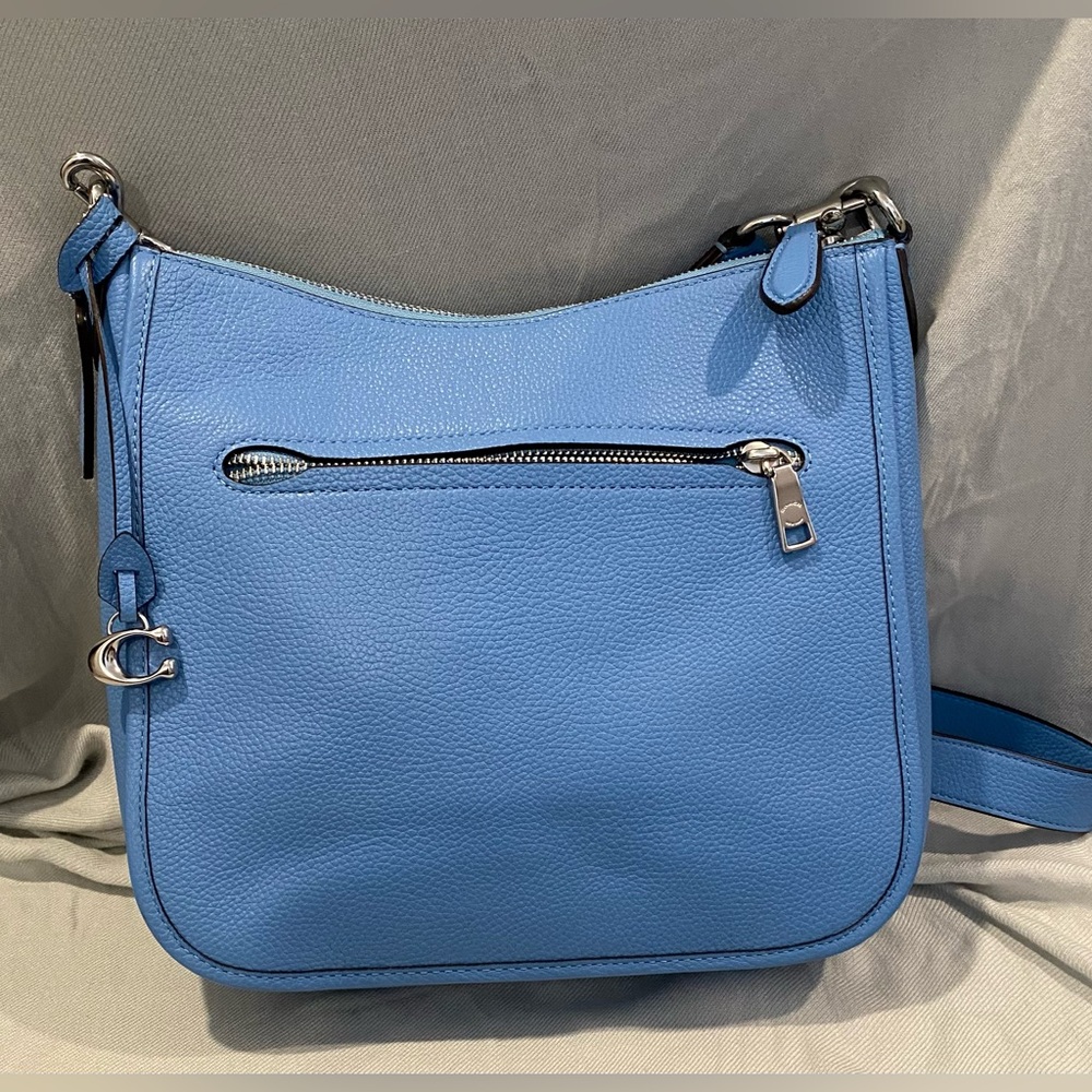 Coach Chaise Pebbled Blue Crossbody Bag - Picture 2 of 11